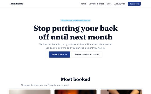 Local service · booking
