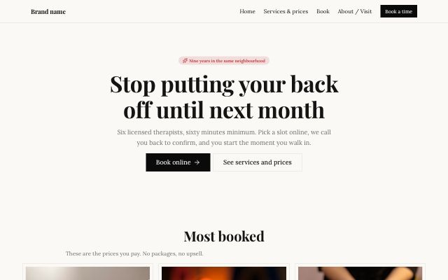Local service · booking